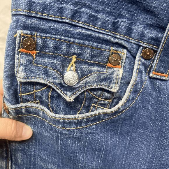 True Religion Joey Mens 32x34 Twisted Seam Boot Cut Flare Jeans (Actual 33x29) - Picture 6 of 11